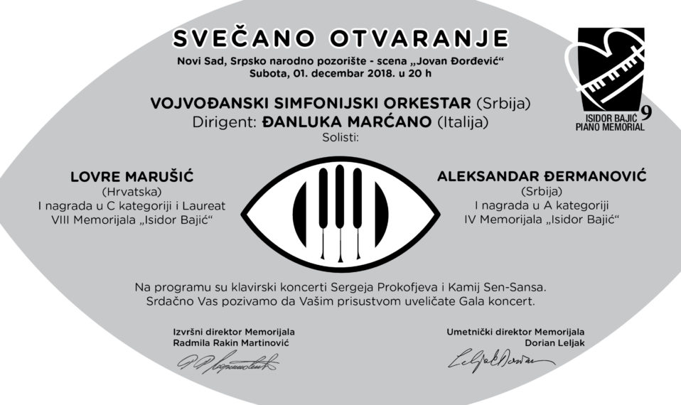 IX Memorijal „Isidor Bajić“ – Svečano otvaranje